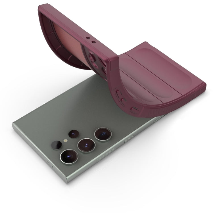 Magic Shield TPU + Flannel Phone Case for Samsung Galaxy S24 Ultra 5G, showcasing its sleek design and protective features.